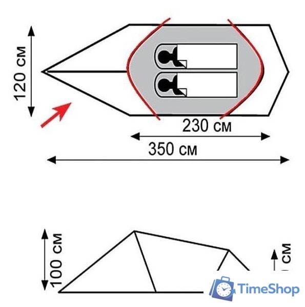 Экспедиционная палатка TRAMP Bike 2 V2 (зеленый) - Изображение №10 — Интернет-магазин Time-Shop