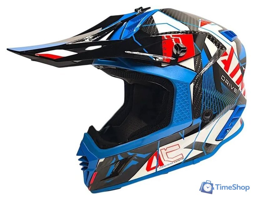 Мотошлем AIM RH855 Carbon Razor RH855R-DBR-XS (XS, синий/красный) - Изображение №1 — Интернет-магазин Time-Shop