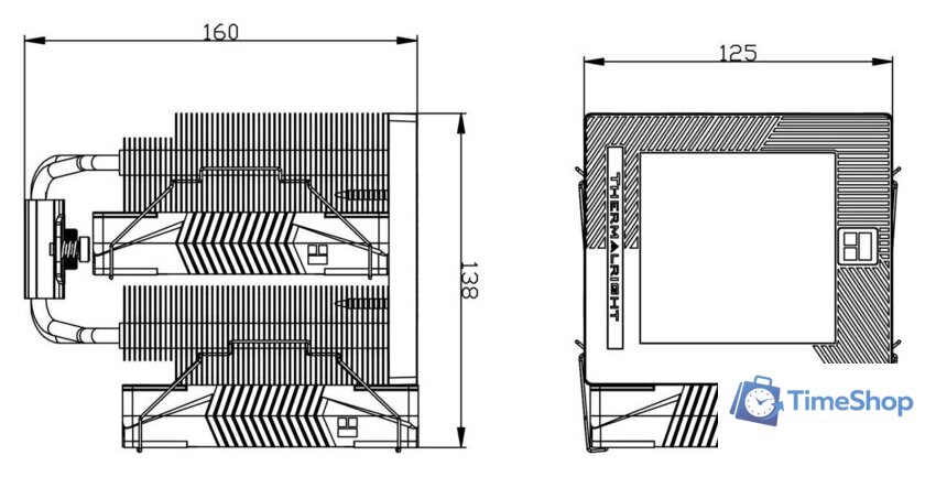 Кулер для процессора Thermalright Phantom Spirit 120 Vision SNOW (белый) - Изображение №3 — Интернет-магазин Time-Shop