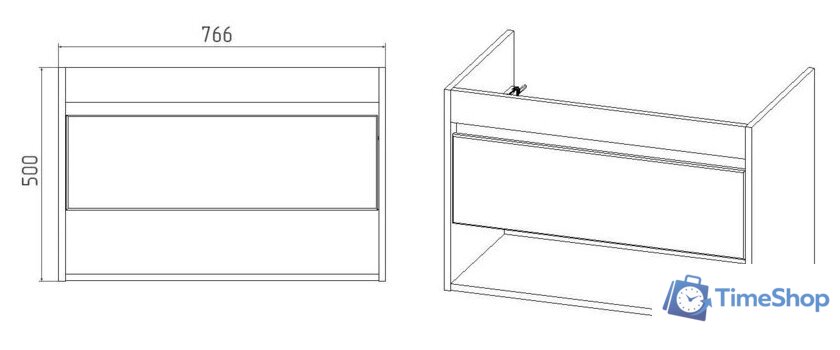  Viant Тумба под умывальник Бостон Como 80 VBOS80CO-T1YP - Изображение №4 — Интернет-магазин Time-Shop
