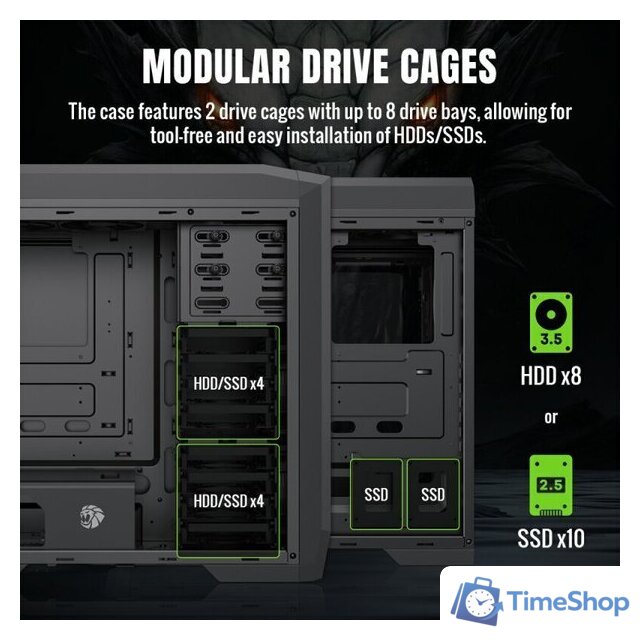 Корпус GameMax Dragon Knight 2 (черный) - Изображение №7 — Интернет-магазин Time-Shop