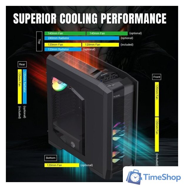 Корпус GameMax Dragon Knight 2 (черный) - Изображение №4 — Интернет-магазин Time-Shop