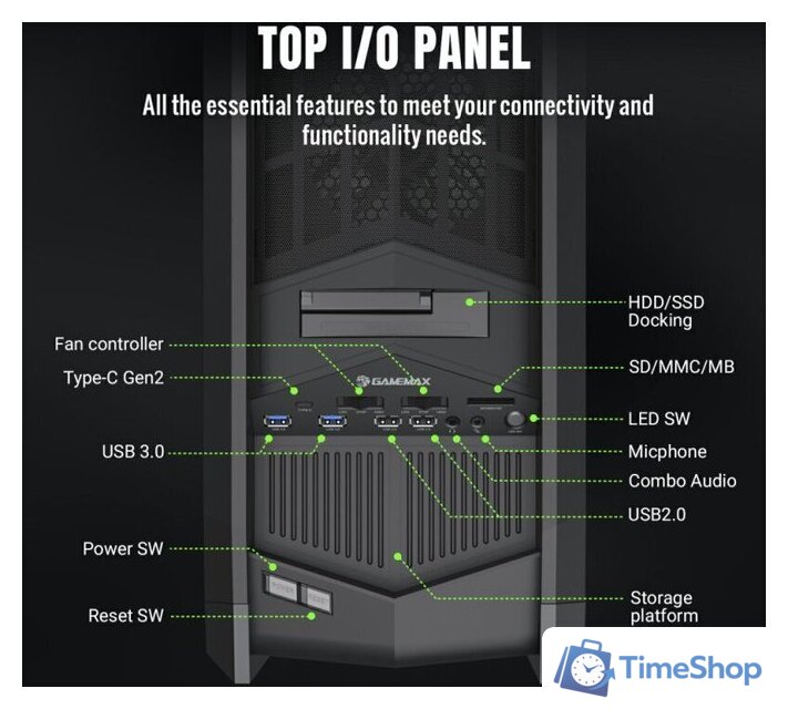 Корпус GameMax Dragon Knight 2 (черный) - Изображение №6 — Интернет-магазин Time-Shop