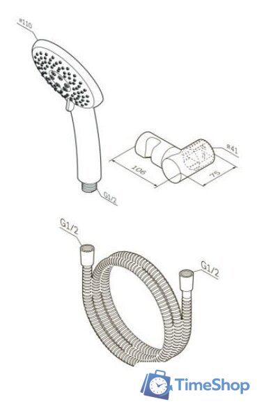 Душевой гарнитур  AM.PM Like F0118000 - Изображение №2 — Интернет-магазин Time-Shop