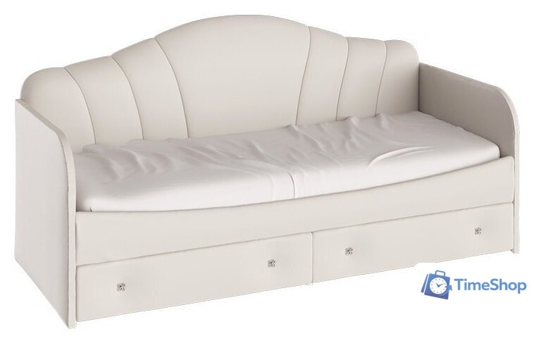 Кровать-тахта Трия Сабрина 900 с мягкой спинкой и ящиками ТД-307.12.02 (кашемир) - Изображение №1 — Интернет-магазин Time-Shop