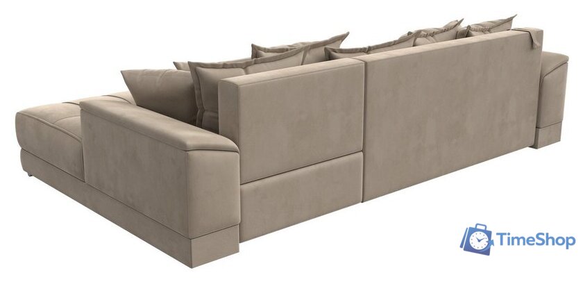 Угловой диван Лига диванов НордСтар правый 121105 (велюр бежевый/подушки велюр бежевый) - Изображение №5 — Интернет-магазин Time-Shop