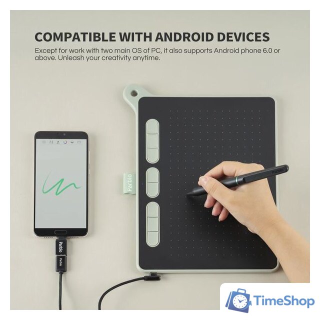 Графический планшет Parblo Ninos M (зеленый) - Изображение №11 — Интернет-магазин Time-Shop