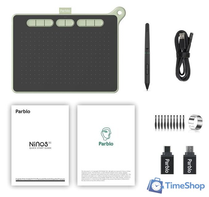 Графический планшет Parblo Ninos M (зеленый) - Изображение №12 — Интернет-магазин Time-Shop