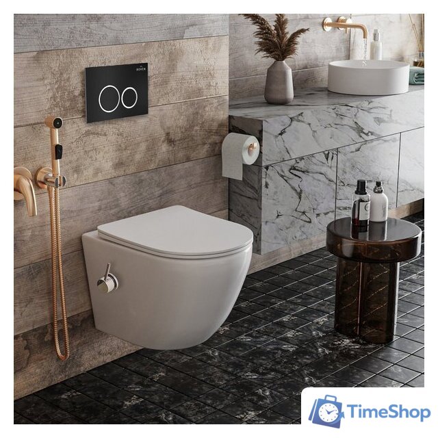 Унитаз подвесной Roxen Antares Bidet в комплекте с инсталляцией StounFix Dual Fresh 6 в 1 906342 (кнопка: черный матовый) - Изображение №12 — Интернет-магазин Time-Shop