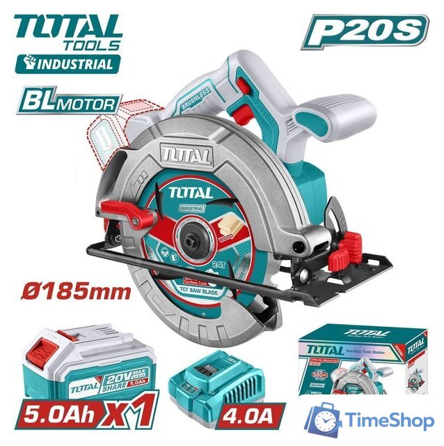 Дисковая (циркулярная) пила Total TSLI18513 (с 1-им АКБ) - Изображение №1 — Интернет-магазин Time-Shop