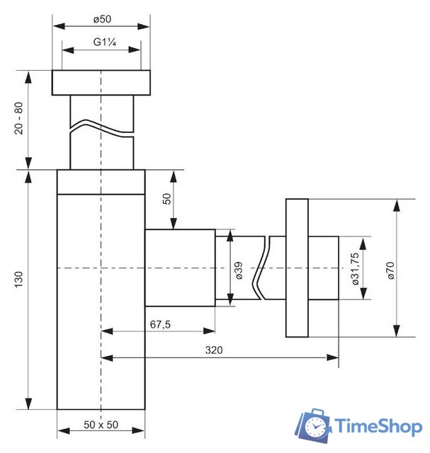 Сифон Deante NHC 031K - Изображение №2 — Интернет-магазин Time-Shop