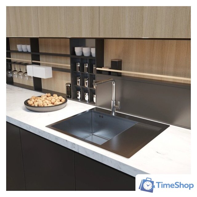 Кухонная мойка Mixline Pro 552926 (черный графит, с сифоном) - Изображение №4 — Интернет-магазин Time-Shop