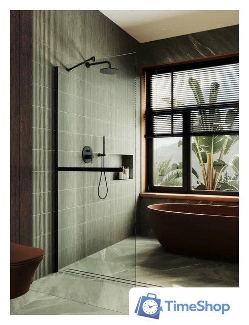 Душевая стенка MaybahGlass 195x89 MGD-732-6у (прозрачное стекло/черный) - Изображение №7 — Интернет-магазин Time-Shop