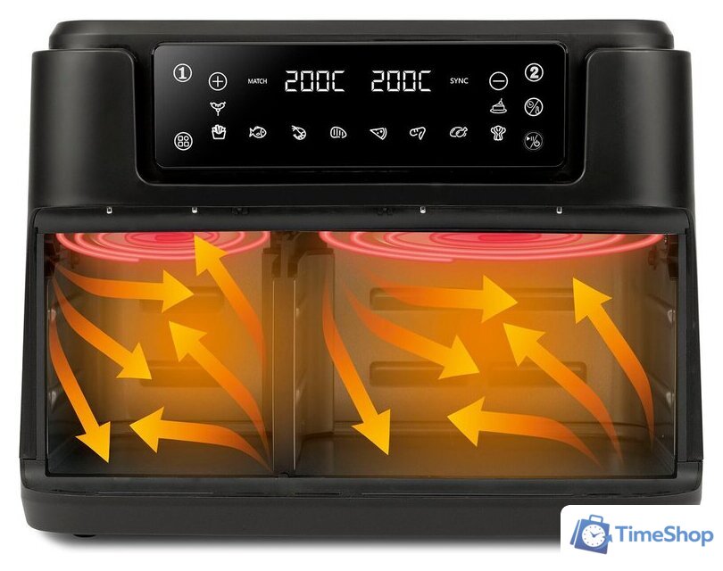 Аэрогриль (аэрофритюрница) Girmi Double Air Fryer FG26 - Изображение №2 — Интернет-магазин Time-Shop