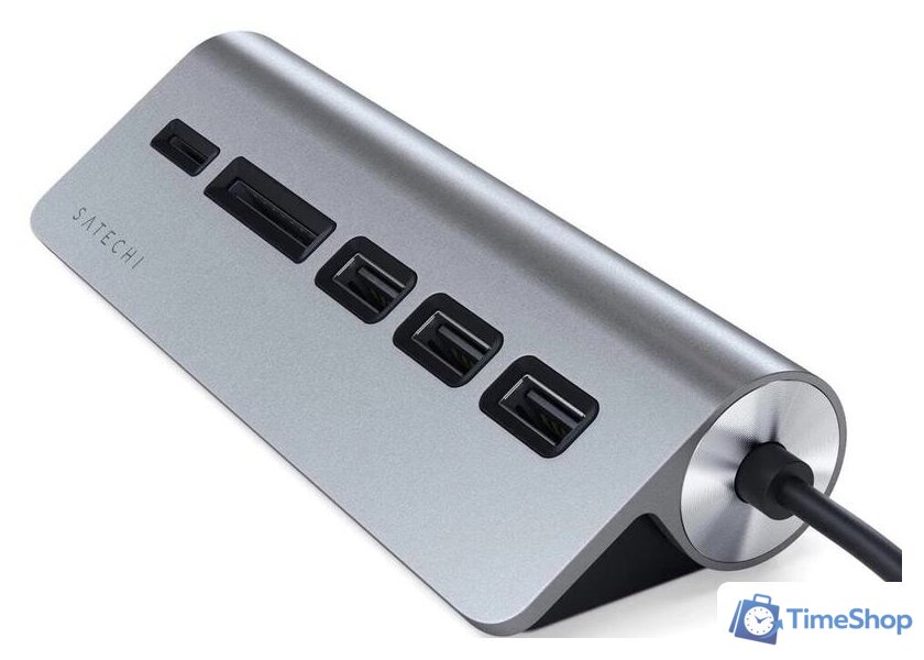 USB-хаб Satechi USB-C Combo Hub ST-TCHCRM (серый космос) - Изображение №2 — Интернет-магазин Time-Shop