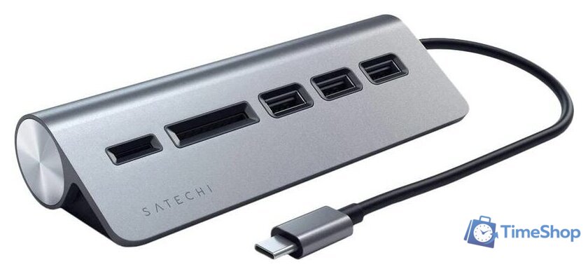 USB-хаб Satechi USB-C Combo Hub ST-TCHCRM (серый космос) - Изображение №1 — Интернет-магазин Time-Shop