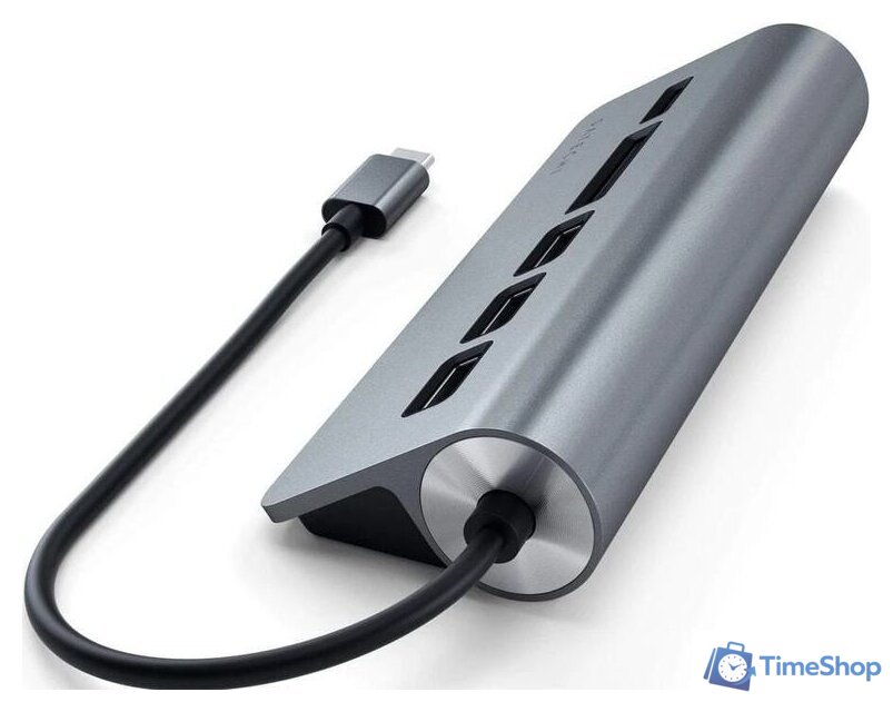 USB-хаб Satechi USB-C Combo Hub ST-TCHCRM (серый космос) - Изображение №3 — Интернет-магазин Time-Shop