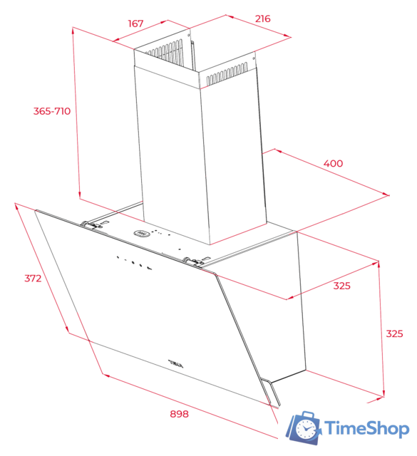 Кухонная вытяжка TEKA DVN 94030 TTC 112950009 (белый) - Изображение №6 — Интернет-магазин Time-Shop