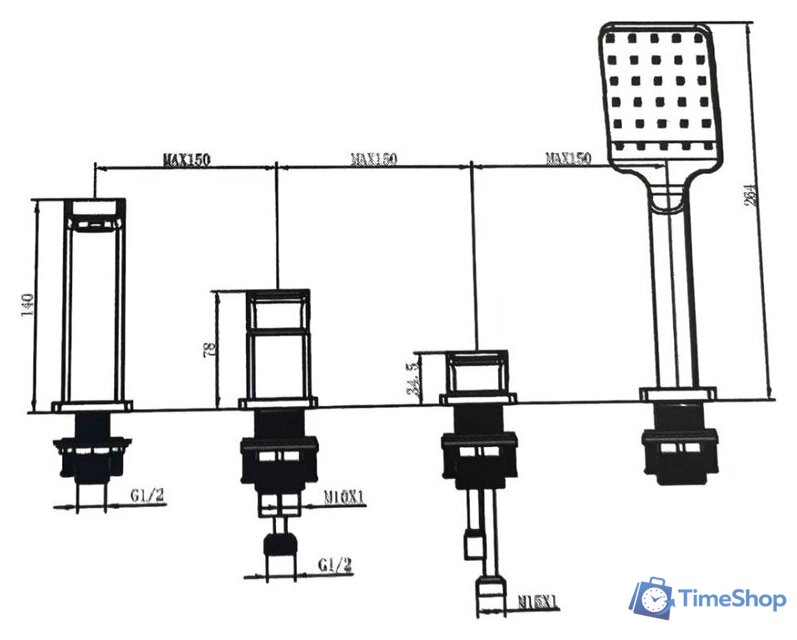 Смеситель Kern 5555 (черный) - Изображение №2 — Интернет-магазин Time-Shop