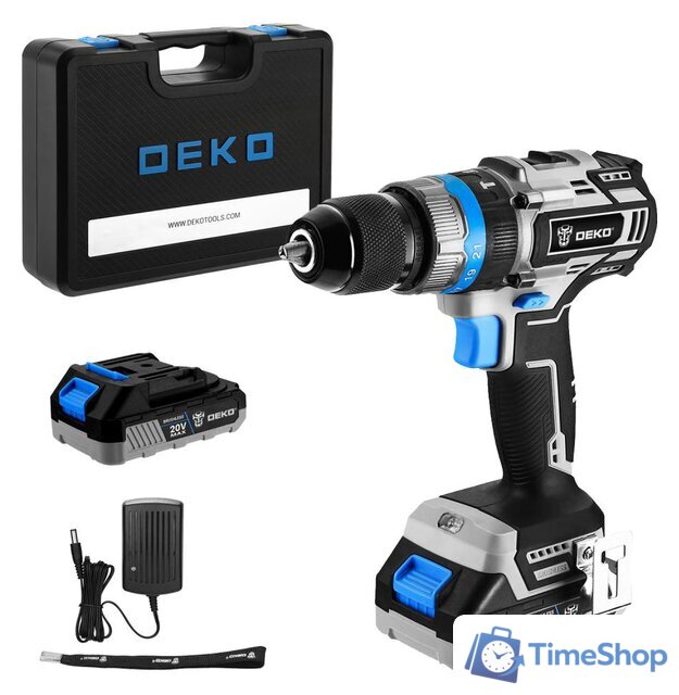 Ударная дрель-шуруповерт Deko DKCID20 063-4421 (с 2-мя АКБ, кейс) - Изображение №1 — Интернет-магазин Time-Shop