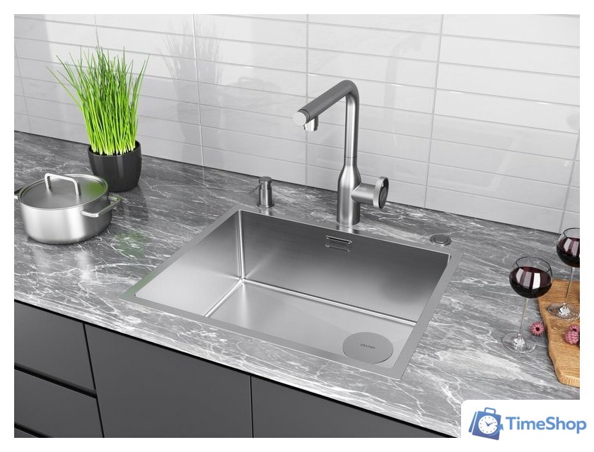 Кухонная мойка Paulmark NEXT-SKEW 54 UNI PM885444-BS - Изображение №4 — Интернет-магазин Time-Shop