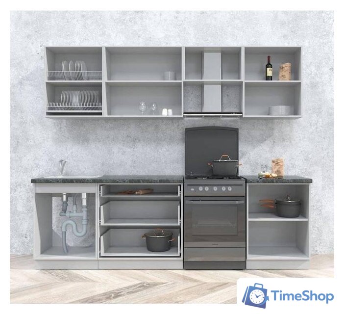 Готовая кухня Интерлиния Интерлиния Мила Матте 2.6 Б (белый/белый/опал светлый) - Изображение №4 — Интернет-магазин Time-Shop