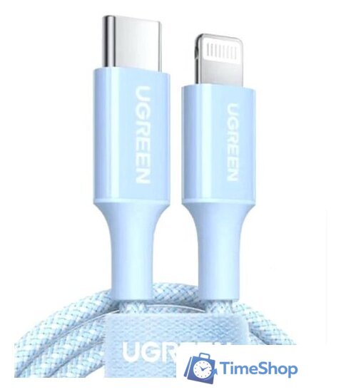 Кабель Ugreen US532 90448 USB Type-C - Lightning (1 м, голубой) - Изображение №1 — Интернет-магазин Time-Shop