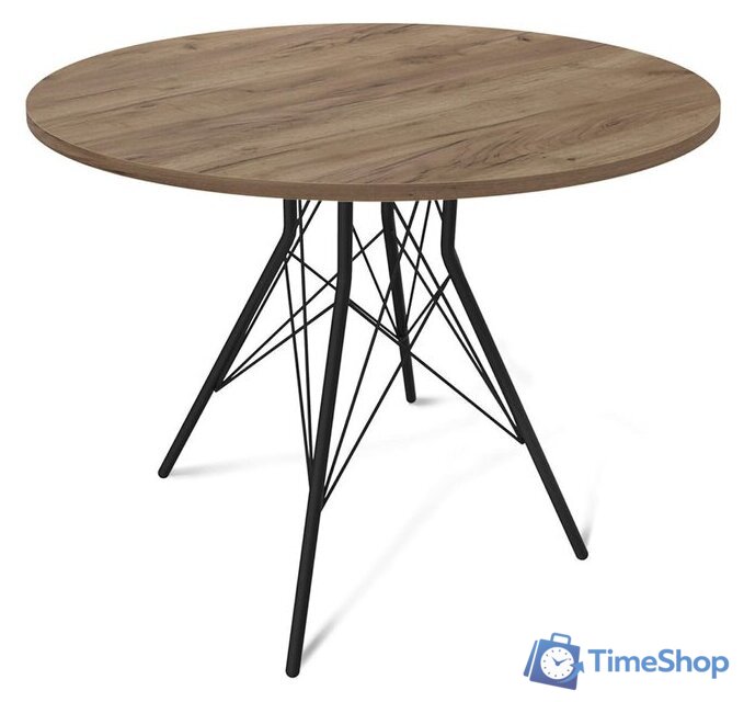 Кухонный стол Sheffilton SHT-TU2-1/90 ЛДСП (черный муар/дуб галифакс табак) - Изображение №1 — Интернет-магазин Time-Shop