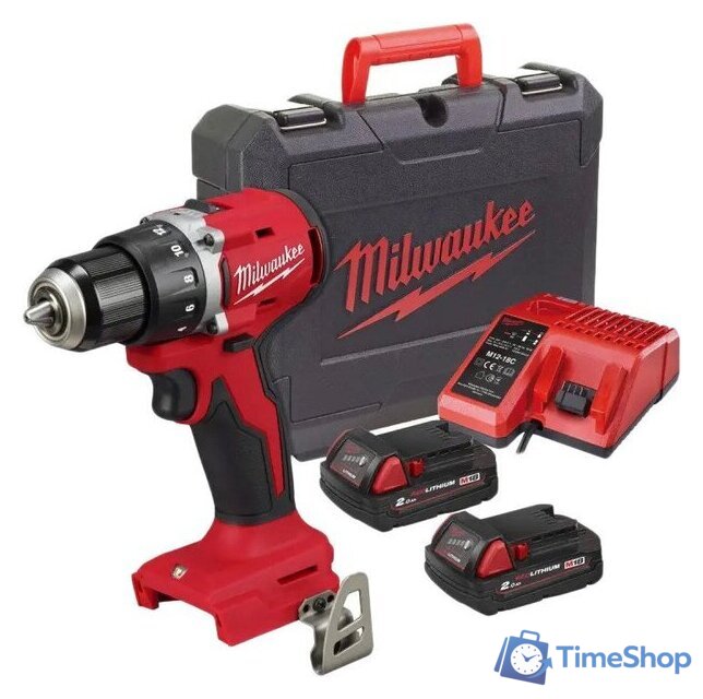 Дрель-шуруповерт Milwaukee M18 M18BLDDRC-202C 4933492833 (с 2-мя АКБ 2 Ач, кейс) - Изображение №1 — Интернет-магазин Time-Shop