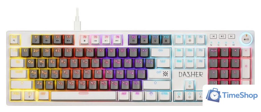 Клавиатура Defender Dasher GK-472 (серый/белый) - Изображение №1 — Интернет-магазин Time-Shop