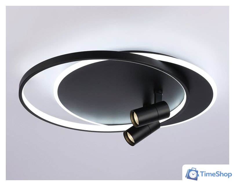 Припотолочная люстра Ambrella light FL51393/1+2 BK - Изображение №3 — Интернет-магазин Time-Shop