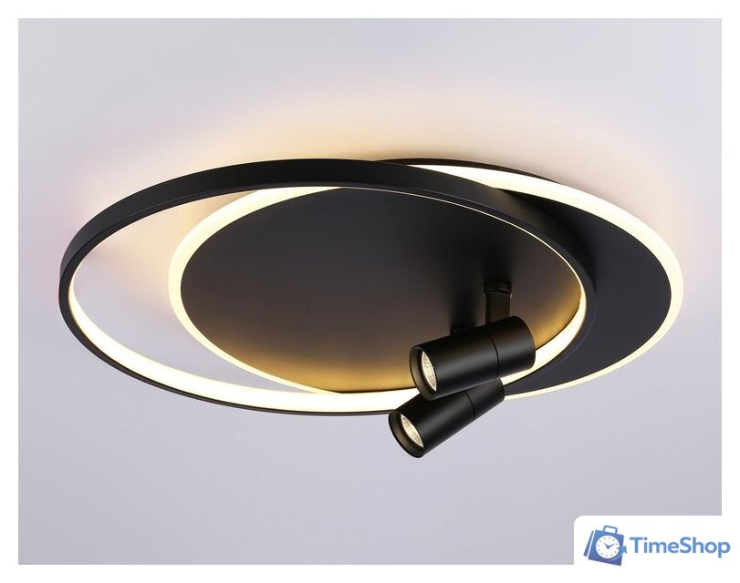 Припотолочная люстра Ambrella light FL51393/1+2 BK - Изображение №2 — Интернет-магазин Time-Shop