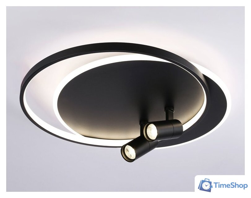 Припотолочная люстра Ambrella light FL51393/1+2 BK - Изображение №1 — Интернет-магазин Time-Shop
