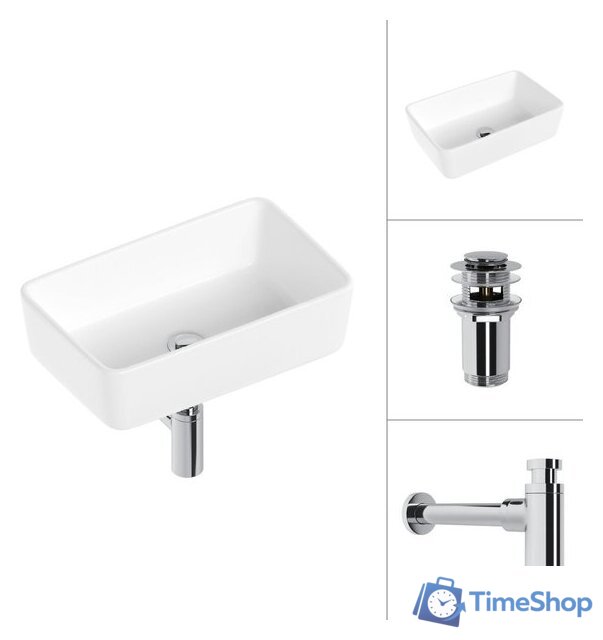 Умывальник Lauter 21674A + клапан 21190CH + сифон 21635CH (хром) - Изображение №1 — Интернет-магазин Time-Shop