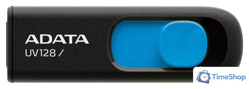 USB Flash ADATA DashDrive UV128 128GB (черный/синий) - Изображение №2 — Интернет-магазин Time-Shop