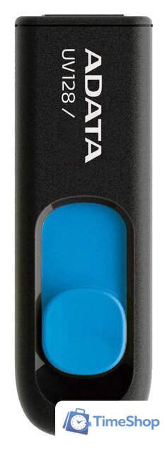 USB Flash ADATA DashDrive UV128 128GB (черный/синий) - Изображение №1 — Интернет-магазин Time-Shop