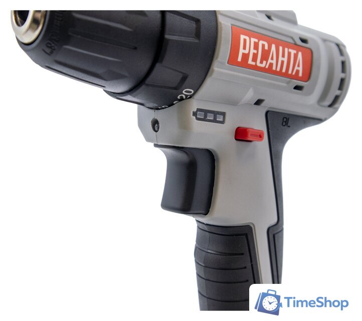 Дрель-шуруповерт Ресанта ДА-20-2ЛК-Б (с 2-мя АКБ, кейс) - Изображение №3 — Интернет-магазин Time-Shop