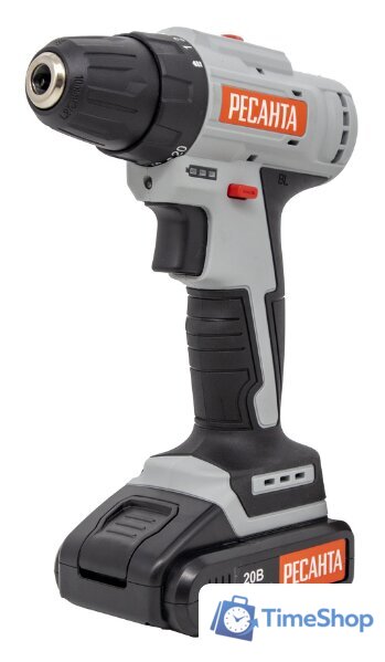Дрель-шуруповерт Ресанта ДА-20-2ЛК-Б (с 2-мя АКБ, кейс) - Изображение №1 — Интернет-магазин Time-Shop