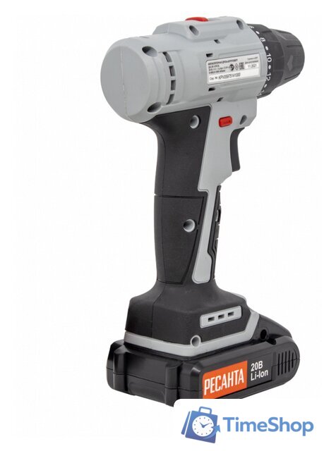Дрель-шуруповерт Ресанта ДА-20-2ЛК-Б (с 2-мя АКБ, кейс) - Изображение №10 — Интернет-магазин Time-Shop