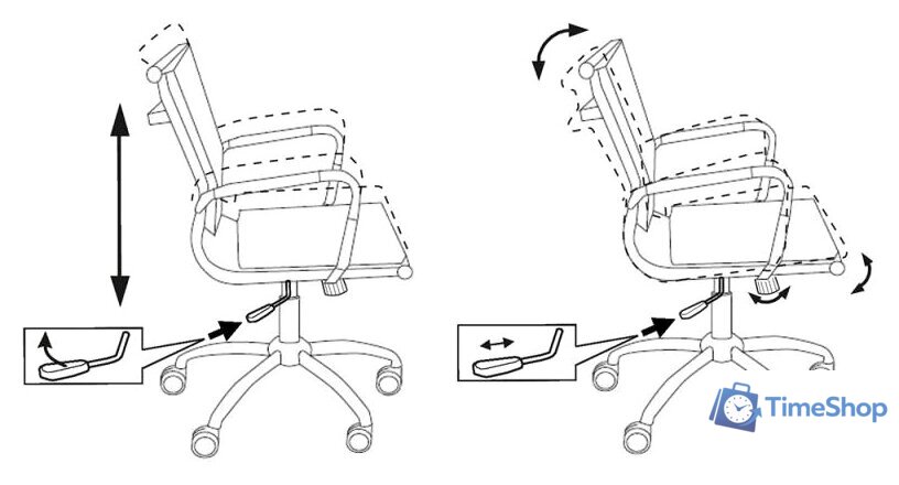 Офисное кресло Бюрократ CH-993-Low/Blue (синий) - Изображение №6 — Интернет-магазин Time-Shop