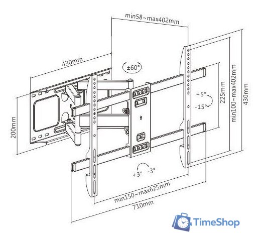 Кронштейн для телевизора Gembird WM-80ST-02 - Изображение №3 — Интернет-магазин Time-Shop