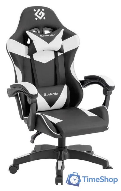 Игровое (геймерское) кресло Defender Urana (черный/белый) - Изображение №1 — Интернет-магазин Time-Shop