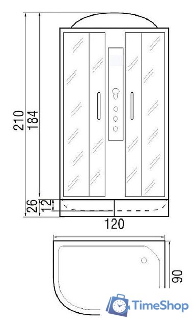 Душевая кабина River Dunay 120/90/24 MT L - Изображение №4 — Интернет-магазин Time-Shop