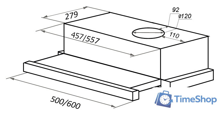 Кухонная вытяжка MAUNFELD VS Light (Glass) 60 (белое стекло) - Изображение №2 — Интернет-магазин Time-Shop