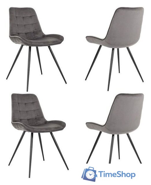 Стул Бюрократ CH-K2 4 шт (серый Holland 18/черный) - Изображение №1 — Интернет-магазин Time-Shop