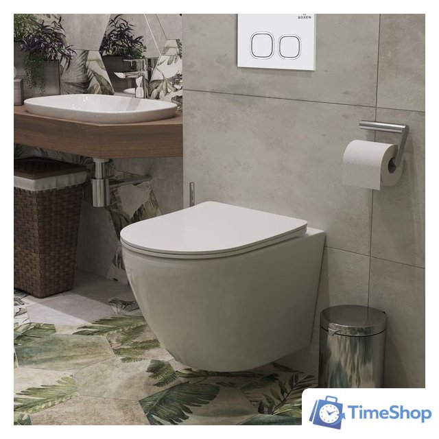 Унитаз подвесной Roxen Antares в комплекте с инсталляцией StounFix Dual Fresh 6 в 1 533395 (кнопка: белый глянец) - Изображение №11 — Интернет-магазин Time-Shop