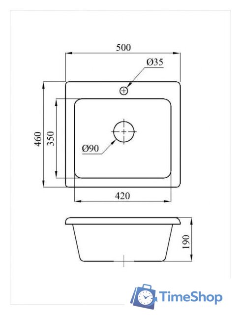 Кухонная мойка AV Engineering Solo AV500460SGTA (гранит) - Изображение №5 — Интернет-магазин Time-Shop