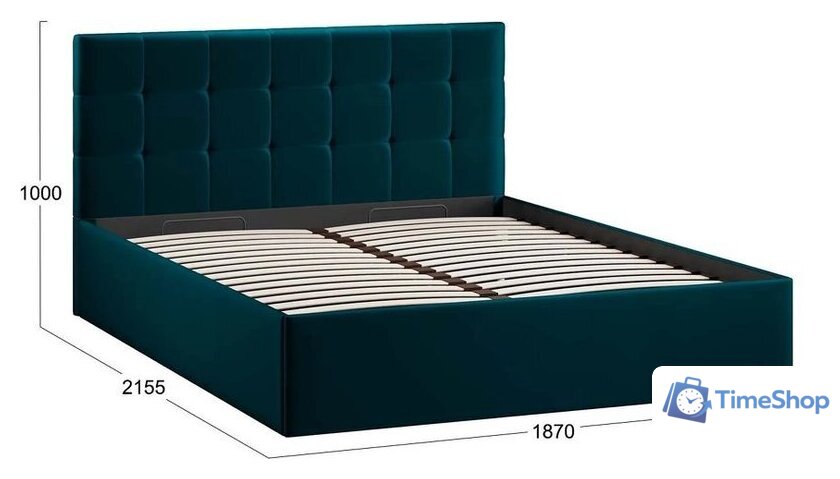 Кровать Трия Джоли Тип 1 универсальный 180x200 (велюр Confetti Izumrud) - Изображение №3 — Интернет-магазин Time-Shop