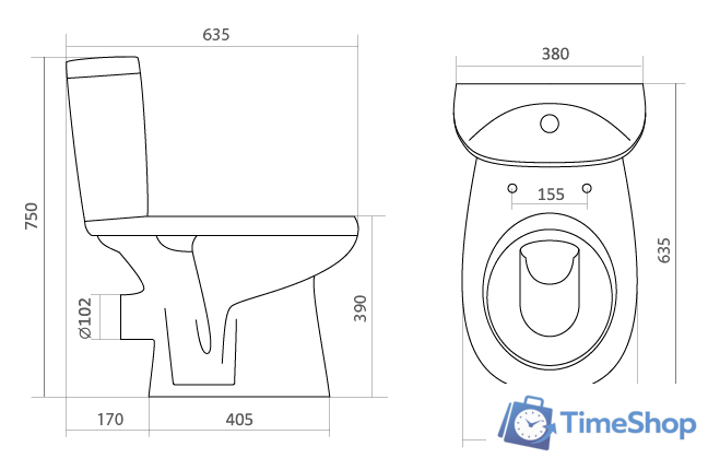 Унитаз напольный Santek Анимо (1WH302132) - Изображение №2 — Интернет-магазин Time-Shop