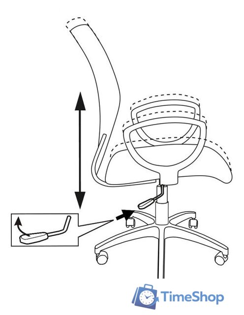 Офисное кресло Бюрократ CH-599AXSN/TW-11 (черный) - Изображение №5 — Интернет-магазин Time-Shop